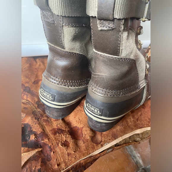 SOREL Carly Conquest I leather duck  boots waterproof size 7 - Picture 5 of 14